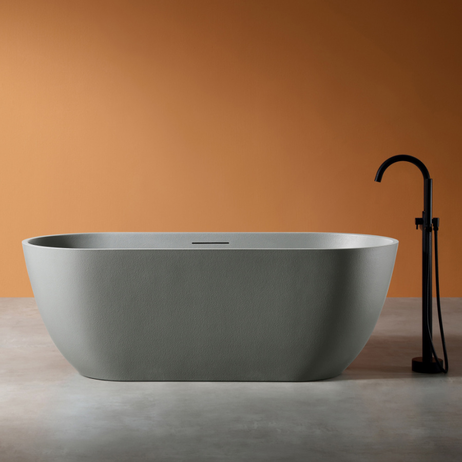 Photo Artificial stone bath Abber Frankfurt 170x75 AM9941MLG light gray matte