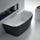 Photo Acrylic bath BelBagno 165x78 BB74-NERO-W0 black and white, no overflow