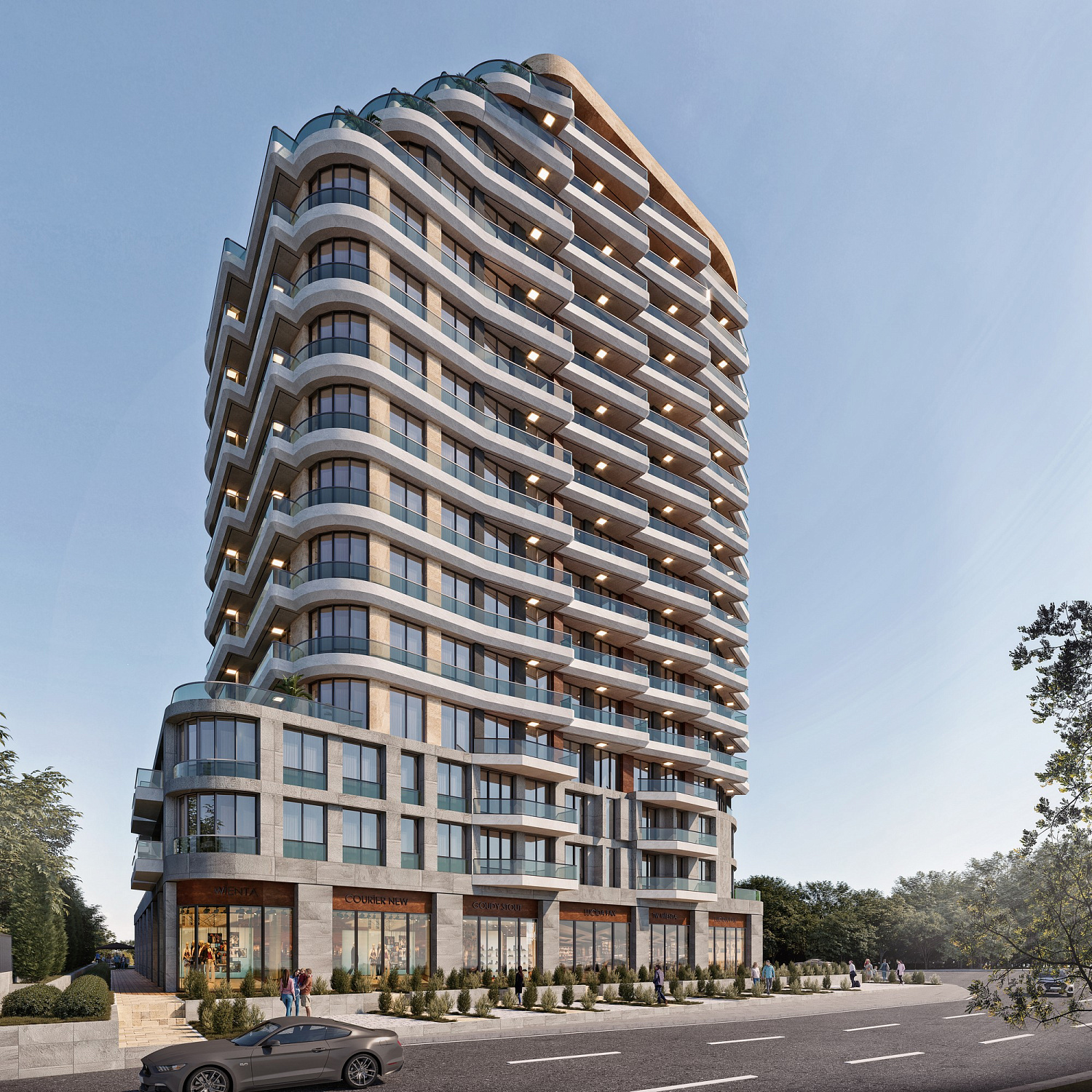 Residential complex with panoramic views and green areas
