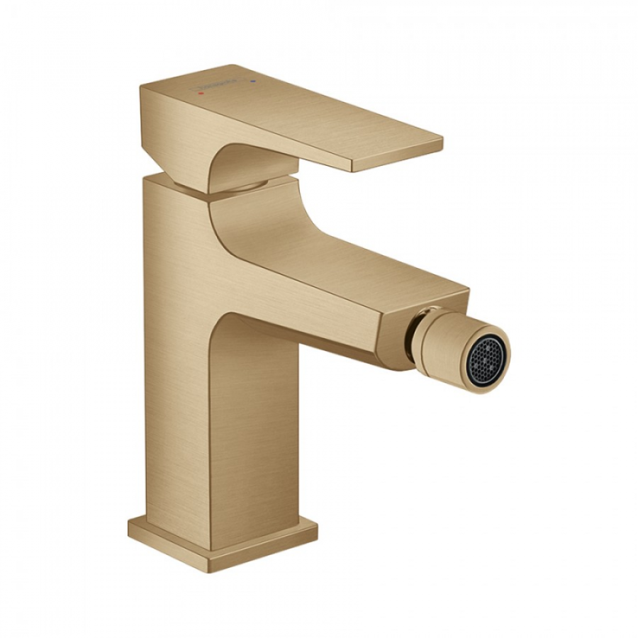 Photo Mixer for bidet hansgrohe Metropol 32520140 with bottom valve Push-Open, polished bronze