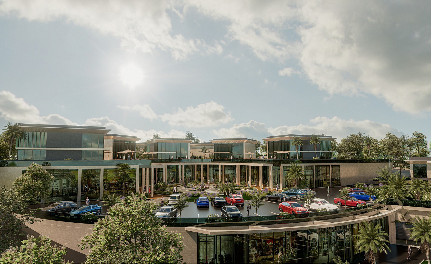 Modern complex with swimming pools and sports infrastructure