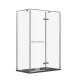 Photo Roca Acropolis door right with side panel 140x80 ZRU9307895 glossy chrome, glass transparent