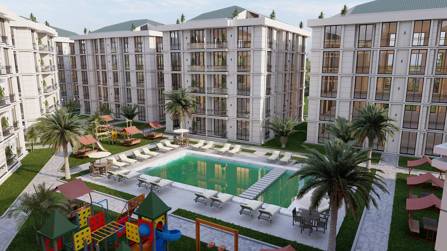 Residential project by the sea with developed infrastructure