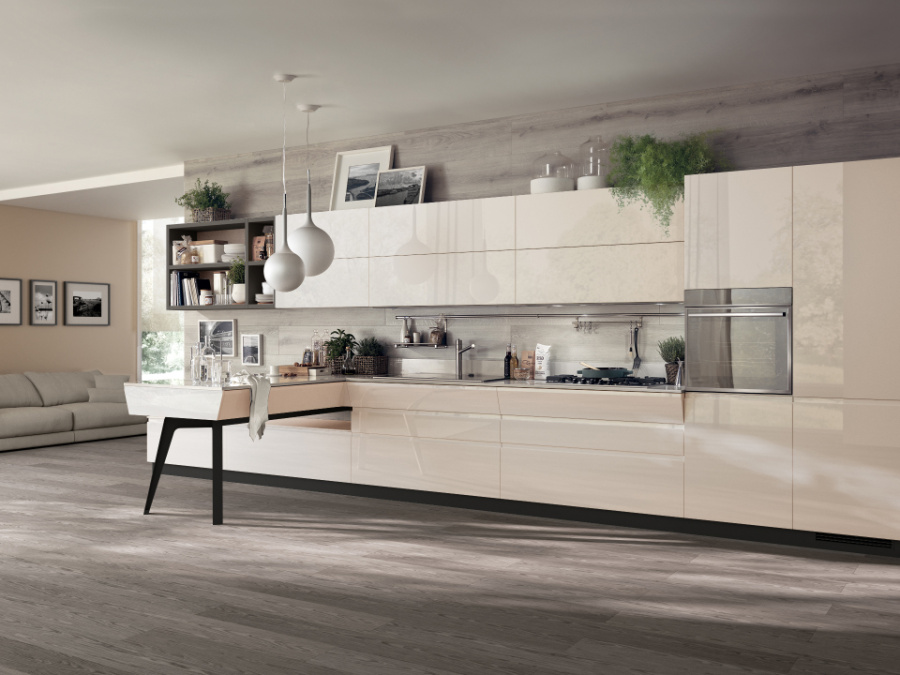 Photo Scavolini Motus kitchen corner with island