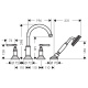 Photo Mixer on board bath Axor Montreux 16550340 with shower set grinded black chrome