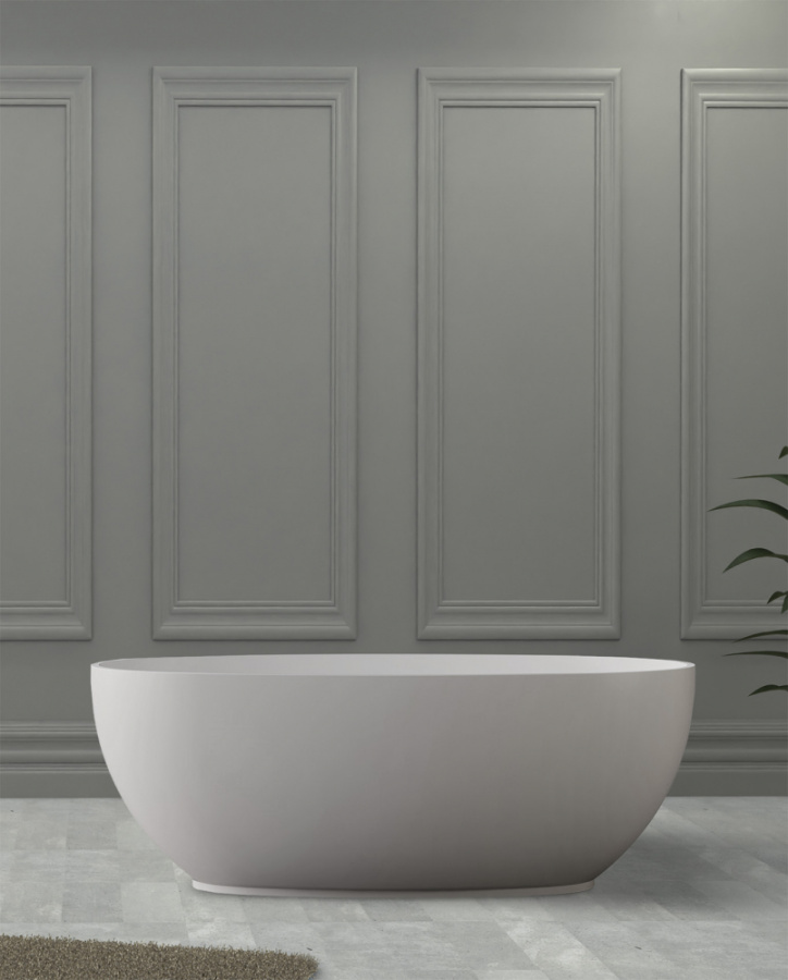 Photo Bath of artificial stone Abber Stein 140x78 AS9641-1.4 white matte