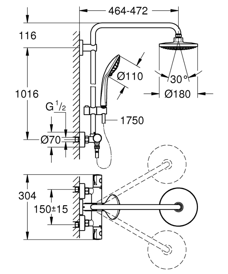 Photo Shower stand GROHE Euphoria System 26418000