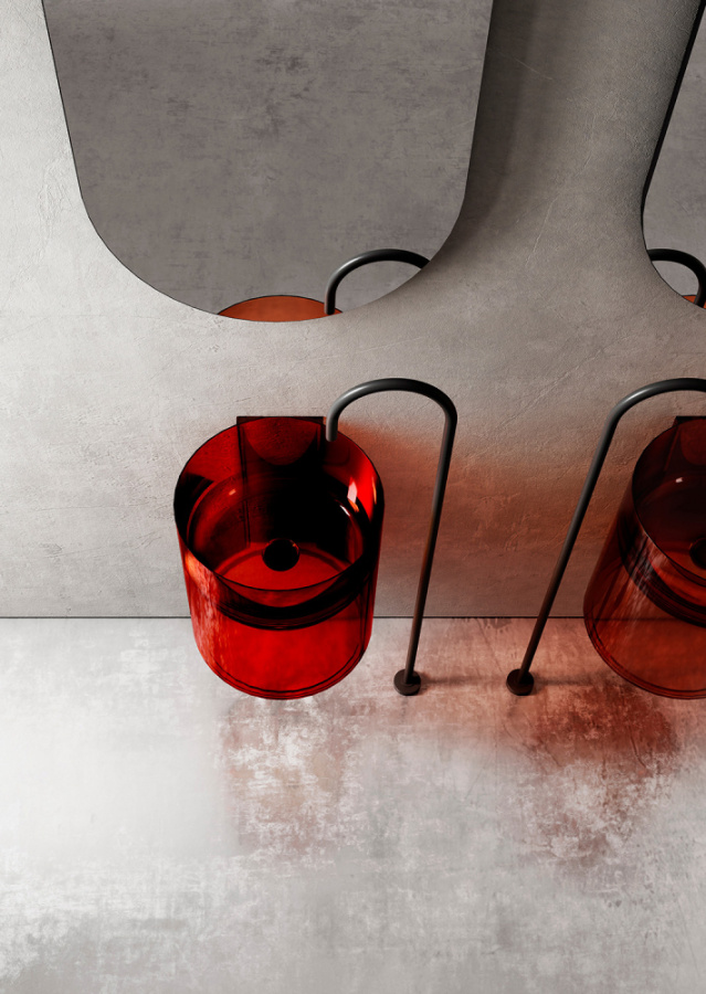 Photo Abber Kristall AT2704Rubin sink transparent, red