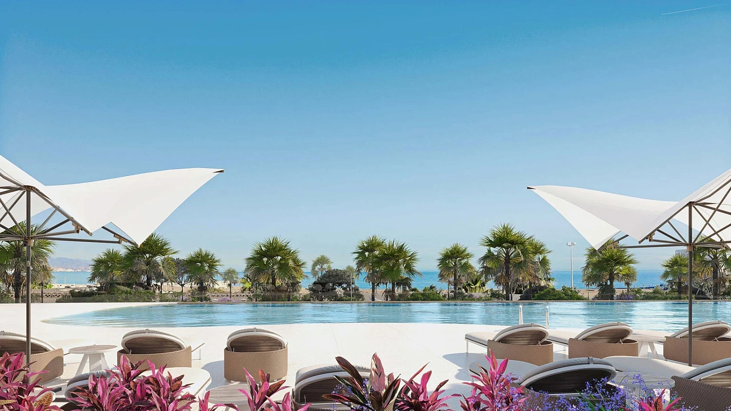Apartment with sea view in Malaga in the project "Termica Beach"