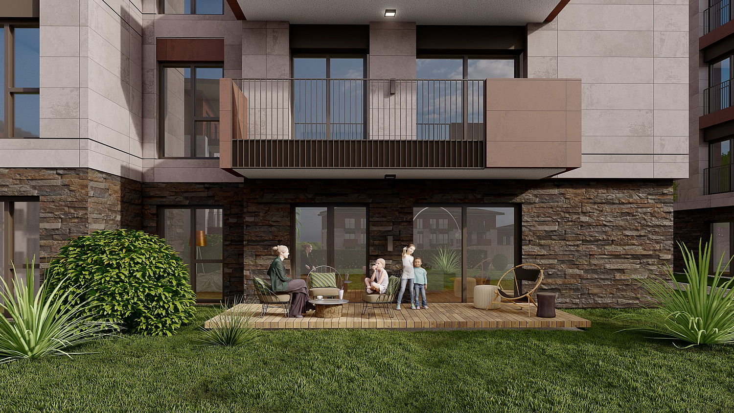 Family residential complex in the green zone