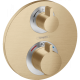 Photo Shower mixer with thermostat hansgrohe Ecostat S, CM, 15758140 with shut-off / switching valve grinded bronze