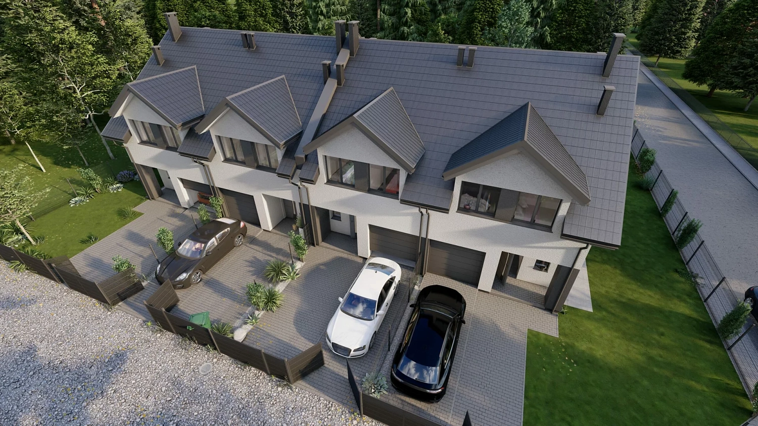 Cottage Segments with garage and garden