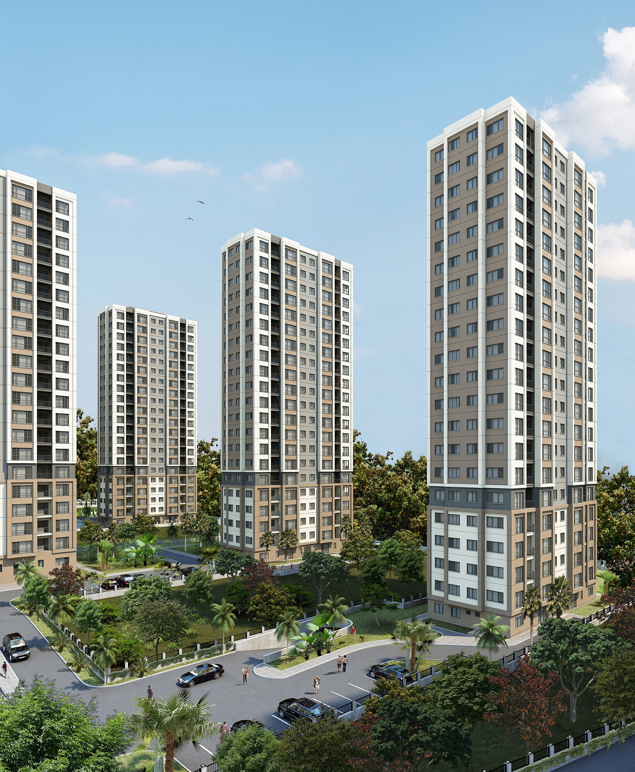 Modern family complex with extensive infrastructure