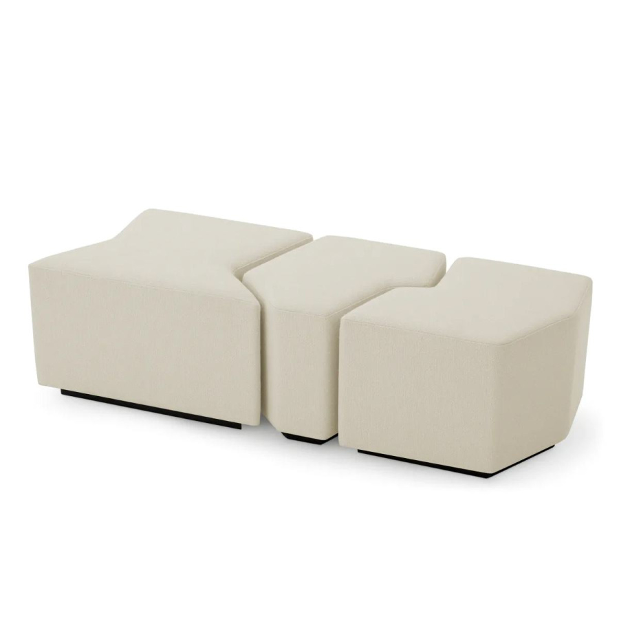 Photo A set of three ottomans Filbert