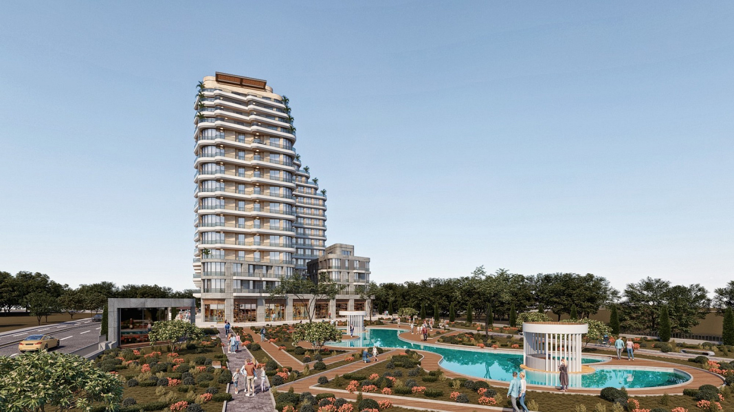 Residential complex with panoramic views and green areas