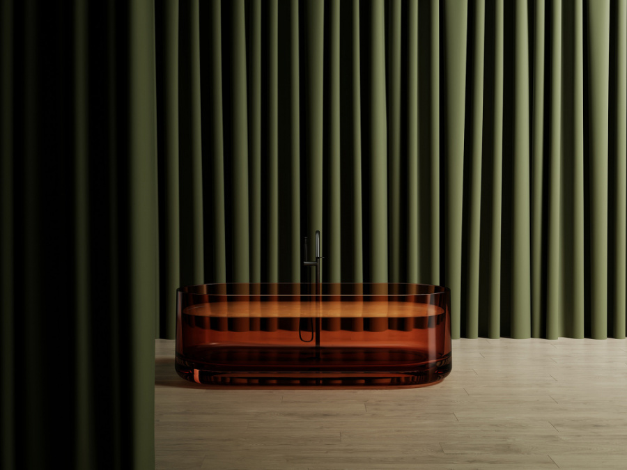 Photo Transparent bath Abber Kristall 170 AT9708Opal brown