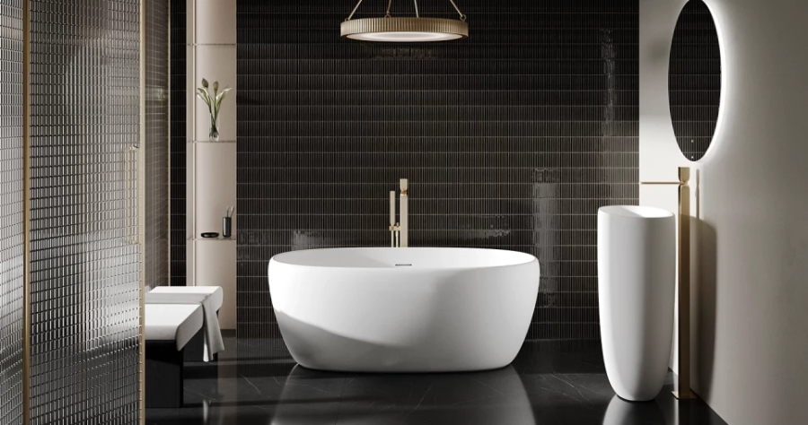 Photo Bath made of artificial stone Salini Luce 150x75 100122MF RAL matte